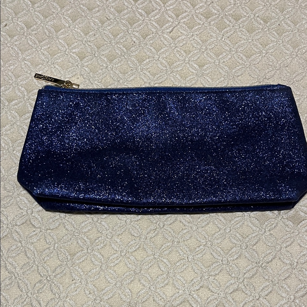 Lancome Midnight Blue Glitter Cosmetic Bag